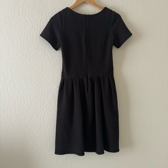 Ganni Fit and Flare Skater Textured Mini Dress Black - Picture 4 of 5